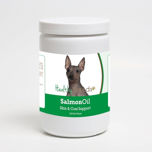 [BRSWGEIEOABB6CTJ] Healthy Breeds American Hairless Terrier Salmon Oil Soft Chews 120 Count