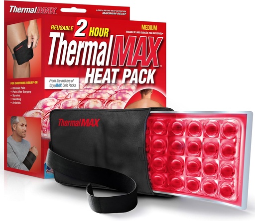 [BRSWECQPO4IAYHY6] ThermalMax Reusable Heat Pack - Long-Lasting, Up to 2 Hours of Therapeutic Heat, Fast-Heating Relief Wrap with Adjustable Straps, Best For Pain Relief, Muscle Comfort, Knee, Back, Hip Surgery - Medium