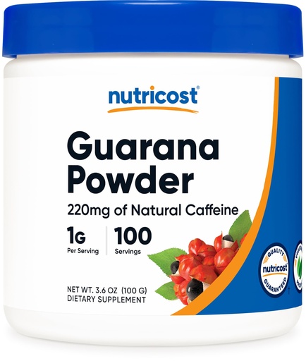 [BRSWYYY5BMBRQ33L] Nutricost Guarana Extract Powder 100 Grams Per Bottle - Natural Brazilian Herbal Caffeine Energizer Supplement