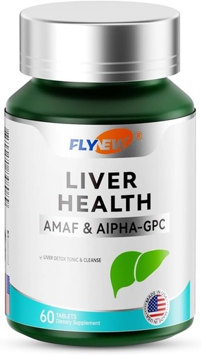[BRSRAZTYCICAKYDF] Liver Health, Detox & Repair, Liver Support Made in USA, NADH & Alpha-GPC, PQQ, L-Theanine, GMP, 60 Tablets