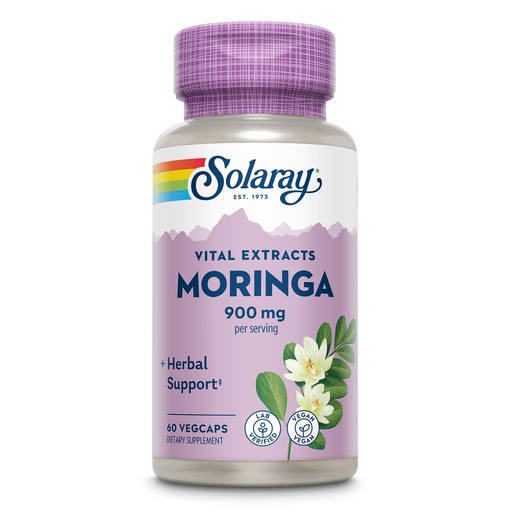 [BRSWIFQKDENW2AYZ] SOLARAY Moringa Capsules 900 mg - Moringa Supplement with 135 mg Saponins - Herbal Support w/Naturally Occurring Vitamins, Minerals, Amino Acids, Vegan, 60-Day Guarantee, 30 Serv, 60 VegCaps