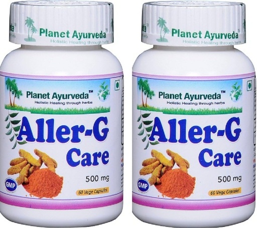 [BRSWIB32CQGGMCY7] Planet Ayurveda Aller-G Care, 500mg Veg כמוסות - 2 בקבוקים