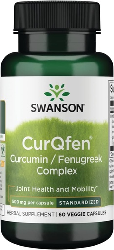[BRSWIFATBYGBYELY] Swanson Controlled Release Curqfen Curcumin/Fenugreek Complex 60 Veg Capsules