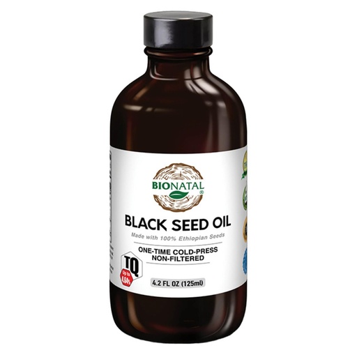 [BRSW2ZYCCENWEA32] BioNatal Ethiopian Black Seed Oil 4.2oz Glass– Cold Pressed Nigella Sativa Producing Black Cumin Seed Oil, Unrefined & Non-Filtered, High TQ Up to 4.64% – Supports Immune System, Digestion & Joints