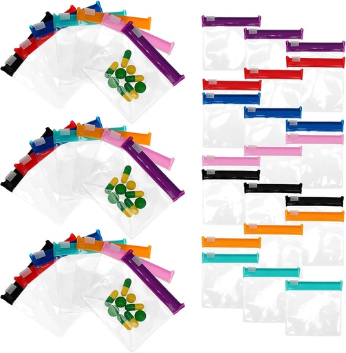 [BRSRAGAEAQNBGCYY] 21 PCS 알약 주머니 부대 지퍼가 달린 재사용할 수 있는 명확한 약 알약 조직자 부대 다채로운 여행 휴대용 물개 7 일 매일 여행 보충교재를 위한 소형 알약 저장 주머니 콘테이너