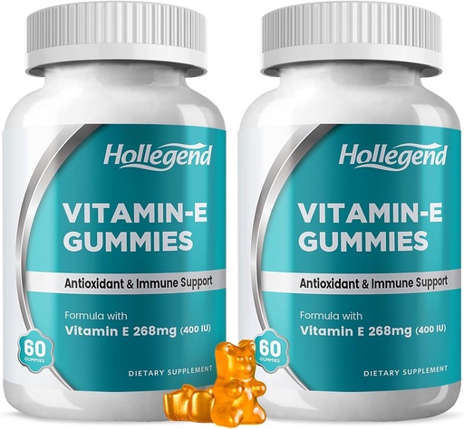 [BRSROZ3RDJ6Q2DTX] Vitamin E Gummies 268mg 400 IU, Natural Vitamin E Chewable Supplement for Adults, Women & Men, Skin & Immune Health, Antioxidant, Orange Flavor, 120 Count