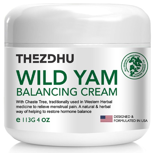[BRSRAZQDB4PWMCLH] Wild Yam Cream for Hormone Echilibru: (4 Oz) Organic Wild Yam Cream pentru femei cu Menopause & Menstrual, Natural Premium Rețetă de plante pentru toate tipurile de piele.