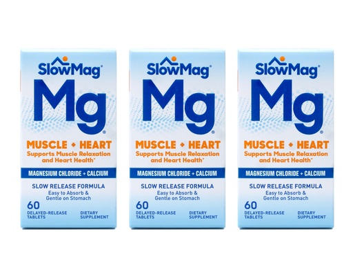 [BRSWKGYIBIFBWDY3] Slow Mag Magnesium Chloride and Calcium, 60 Tablets each (Value Pack of 3)