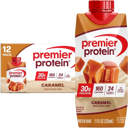 [BRSWGELRDJ4GGD3Z] Premier Protein Shake, Caramel, 30g Protein, 11 fl oz, Pack of 12
