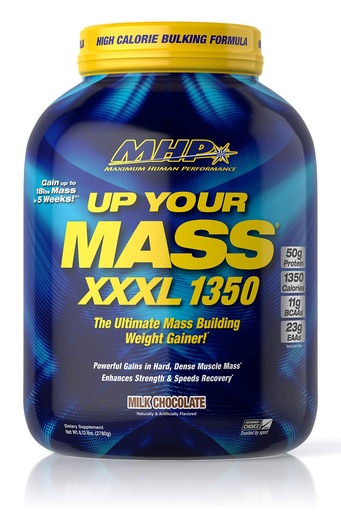 [BRSWGFITOACG2FLL] MHP UYM XXXL 1350 Mass Building Weight Gainer, Muscle Mass Gains, w/50g Protein, High Calorie, 11g BCAAs, Leucine, Milk Chocolate, 8 Servings
