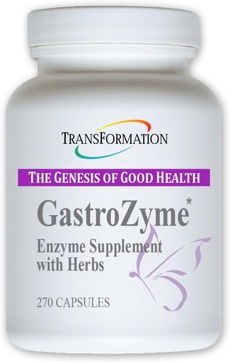 [BRSWGFQNOINQA3TV] TRANSFORMATION THE GENESIS OF GOOD HEALTH - GastroZyme Supplement, Uniquely Formulated with Enzymes & Papaya Leaf, rhodiola rosea Herbs, Soothes & relieves Gastrointestinal discomfort, 270 Capsules