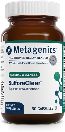 [BRSWKGIECN7WGGT2] Метагеника SulforaClear - Advanced Detox & Antioxidant Support* - с экстрактом брокколи, кальцием, фосфором и мирозиназой для производства сульфорафана* - Поддерживает клеточное здоровье* - 60 капсул