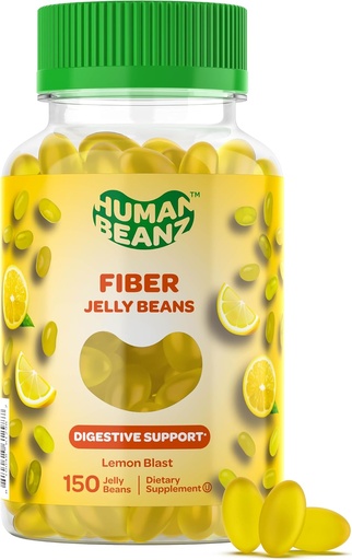 [BRSRMCAPDMMR6FYZ] Fiber Jelly Bean Gummies for Adults, Fiber Supplement for Digestive Health, Vegetarian Fiber Gummy, 150 Jellybeans