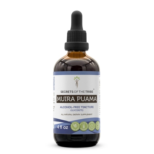 [BRSWECQLAUNBUCTG] Secrets of the Tribe Muira Puama Tincture Alcohol-Free Liquid Extract, Muira Puama (Ptychopetalum Olacoides) Dried Bark (4 FL OZ)