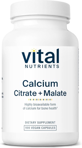 [BRSWIYQQO55BOH32] Vital Nutrients Calcium Citrate and Malate Complex 150mg | Vegan Supplement | Support Bone Strength, Muscle and Cardiovascular Health* | Gluten, Dairy and Soy Free | 100 Capsules