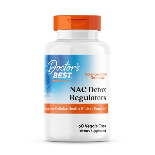 [BRSWIZIBBJ7B2A36] Doctor's Best NAC Detox Regulators Supplement for Men & Women - N-Acetyl Cysteine 600 mg, Liver Health Support, NAC Capsules with Selenium & Molybdenum, Supports Antioxidant Defense - 60 Veg Caps