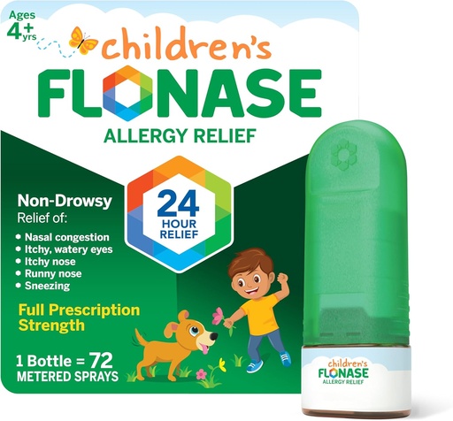 [BRSWY2Q6CUHWGC3V] Pulverização nasal de alívio da alergia das crianças da flonase, alívio multi-sintomático de 24 horas – 72 sprays