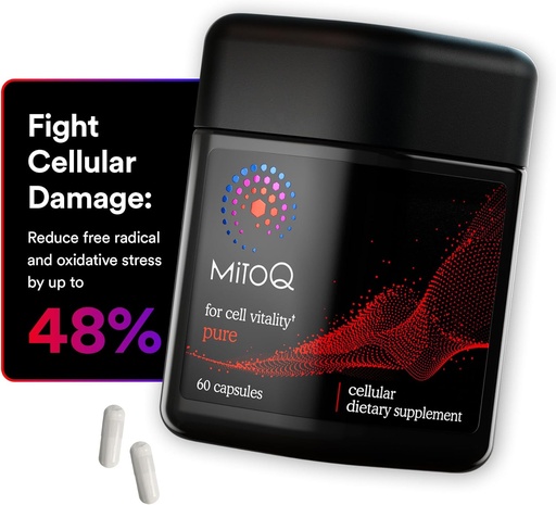 [BRSWIGD4O57AIGDM] MitoQ Pure Advanced Mitochondria Supplement Superior Biosaadavus kuni CoQ10 | Vähendab vabade radikaalide kahjustus tervisliku vananemise, ainevahetuse, südame tervise, energia, tugevuse ja liikuvuse