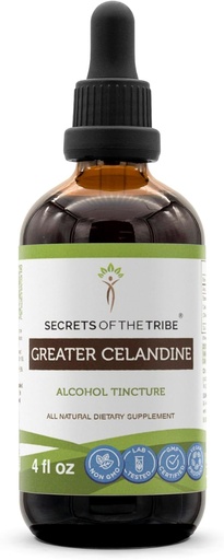 [BRSWGYAEA55AYGTJ] Secrets of the Tribe Greater Celandine Tincture Alcohol Extract, Greater Celandine (Chelidonium majus) 4 OZ