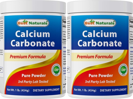 [BRSWGAL4OEHQAG33] 2 Pack - Best Naturals Calcium Carbonate Powder 1 Pound (Total 2 Pound) - Food Grade
