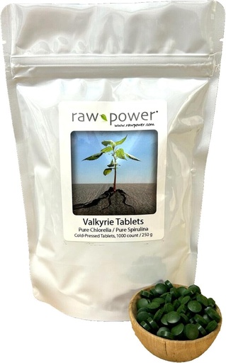 [BRSROHQOOZYR6AI3] Valkyrie Tablets for Pets, Raw Power (1000 Count, 250g, Cold-Pressed, Pure chlorella/spirulina)