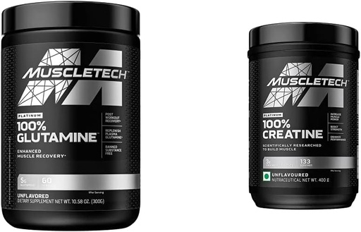 [BRSWGBTRO4PWAAL4] MuscleTech Creatine Monohydrate Powder Platinum Pure Micronized Muscle Recovery + Builder & owder 100% Pure L Glutamine Powder