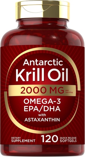 [BRSWGFI2AQPA4FDP] Carlyle Antarktika krill õli 2000 mg 120 Softgels | Omega-3 EPA, DHA, koos astaksantiini lisandiga, mis on saadud punasest krillist | maksimaalne tugevus | laboratoorselt testitud
