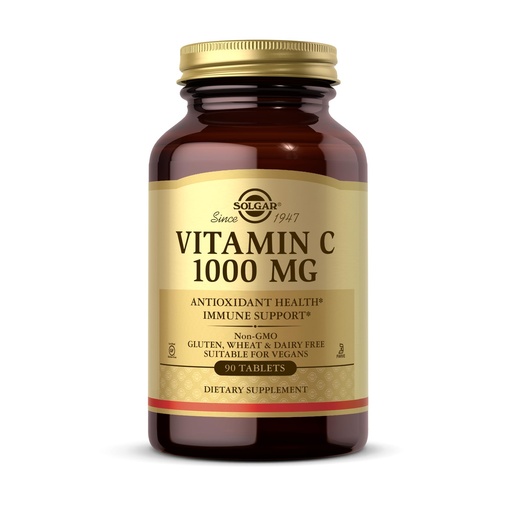 [BRSWIYQTPMPA22TE] Solgar Vitamin C 1000 mg, 90 Tablets - Antioxidant & Immune Support, Overall Health, Healthy Skin & Joints - Bioflavonoids Supplement - Non-GMO, Vegan, Gluten Free, Kosher - 90 Servings