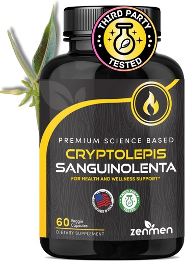 [BRSROCT4BZYBMDTP] Zenmen Cryptolepis Sanguinolenta Capsules - Immune and Wellness Support, vervaardigd in de VS - 60 capsules