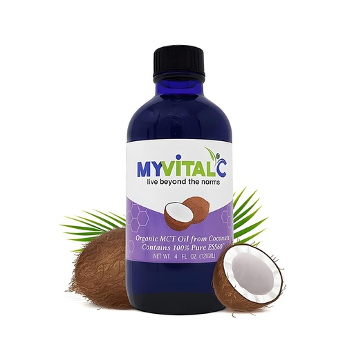 [BRSWYZL7BN5QGHYY] MyVitalC Organic MCT Oil Coconut Derived - Pure ESS60 Antioxidant Supplement - For Anti-Aging, Oxidation, Longevity, Sleep, More Energy - 120ML