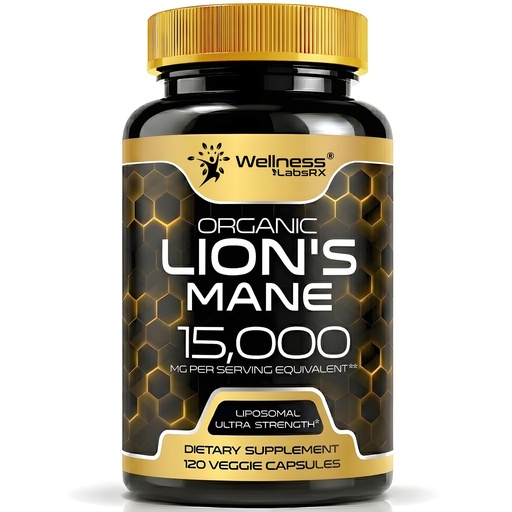 [BRSROGQCOYOWOCD5] Lions Mane Supplement Capsules - 120 Count - Mushroom Supplement, Brain Supplements for Memory and Focus, Lion's Mane Mushroom Capsules Organic - Cognitive and Immune Support, Focus Supplement
