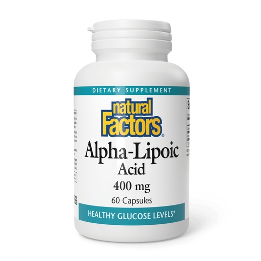 [BRSWKEA6O4AROC3K] Natural Factors Alpha-Lipoic Acid 400 mg - Antioxidant Support* - Non-GMO - 60 Capsules
