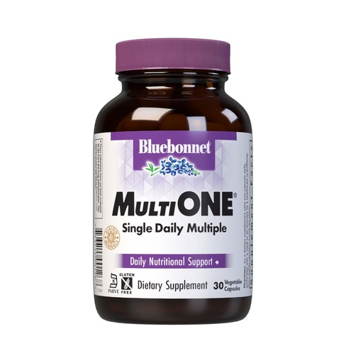 [BRSWIYQZBQIQOFQ3] Bluebonnet Nutrition Mult One (with Iron), Daily Nutritional Support*, Vegetarian Friendly, Kosher Certified, Gluten-Free, Dairy-Free, 30 Vegetable Capsules, 30 Servings