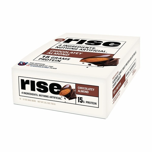 [BRSWIZYNBAAA2DDY] Rise Whey Protein Bars - Chocolatey Almond | Breakfast Bar & Protein Snack 15g Protein 5g Fiber Just 4 Whole Food Ingredients Gluten-Free Soy Free