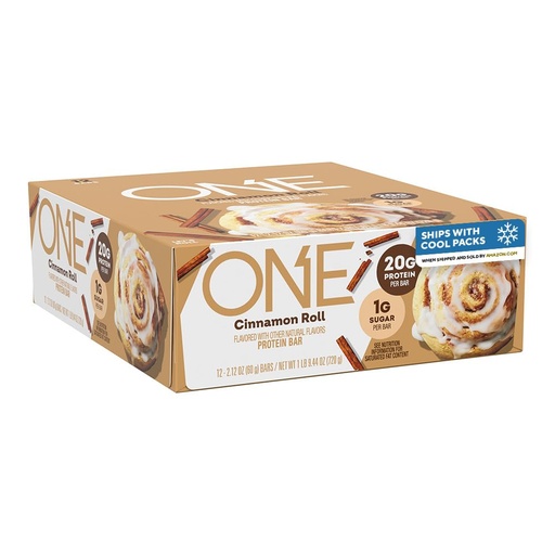 [BRSWKGYPB4NWGD3Y] ONE Protein Bars, Cinnamon Roll, Gluten Free with 20g Protein and 1g Sugar, Pantry Staples, 2.12 oz (12 Count), Packaging May Vary