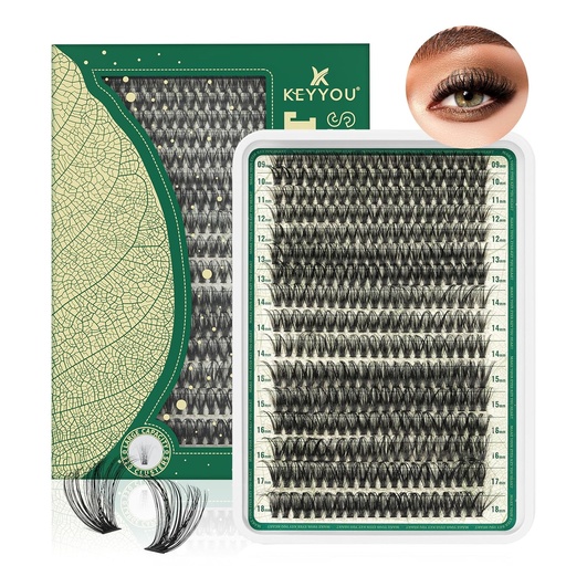 [BRSROHANOF5AIG36] Lash Clusters 280Pcs Eyelash Clusters KEYYOU 60D D Curl 9-18MIX Clusters Lashes Thick Super Soft Wispy DIY Eyelash Extension at Home(60D-D,9-18MIX)