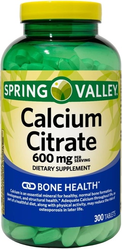 [BRSROZAQPIHWCDY7] ikj Calcium Citrate Tablets Dietary Supplement 600 Mg 300 Count