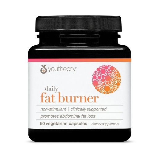 [BRSW2EAOO4NAGHTK] Youtheory Daily Fat Burner - Supports Body Composition & Metabolism - with Citrus Fruit Blend, Chromium & Cayenne Extract - Gluten, Soy & Dairy Free - 60 Vegetarian Capsules