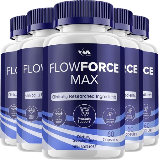[BRSRAHAOA57RS3Y4] (5 csomag) FlowForceMax Prosztata támogatási kapszulák - Flow Force Max tabletták kiegészítés, Maximális erő, Új javított multivitamin formuláció, FlowForceMax Vélemények, 300 kapszula
