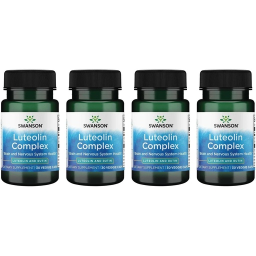 [BRSWGFAYOF5AA234] Swanson Luteolin Complex w/Rutin - Brain Support Supplement Promoting Memory, Mood & Cognitive Health - Natural Formula to Help Maintain Nervous System - (30 Veggie Capsules) 4 Pack