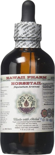 [BRSWKEYHOYDBECD4] Horsetail Alcohol-Free Liquid Extract, Organic Horsetail (Equisetum arvense) Dried Herb Glycerite Hawaii Pharm Natural Herbal Supplement 4 oz
