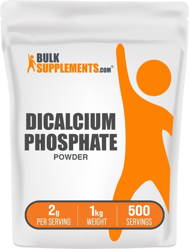 [BRSWIFYHCMEBACLM] BulkSupplements.com Dicalcium Phosphate Powder - Calcium Supplement, DCP Supplement - Unflavored & Gluten Free, 2g per Serving, 1kg (2.2 lbs) (Pack of 1)
