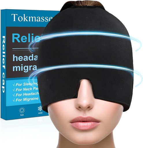 [BRSRAZD3AQIQEA3U] Migraine Relief Cap, ice Head Pack Gel, Cold and Heat Therapy, Sinus Eye Patch Headache, Swollen Eyes, Relief of Tension and Pressure