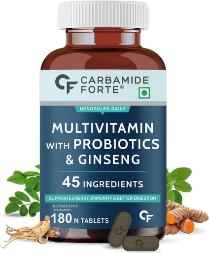 [BRSRAZAQAUPQMELD] Generic Rise Multivitamin tabletter för män och kvinnor med Probiotics Supplement - 180 Veg tabletter