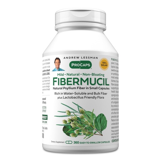 [BRSWIAQBBYFBMCDA] ANDREW LESSMAN Fibermucil 360 Capsules -Psyllium Husk Powder. Gently Promotes Regularity and Digestive Health. Rich in Fiber. Gentle, Easy, Effective. No Additives. Small Easy to Swallow Capsules
