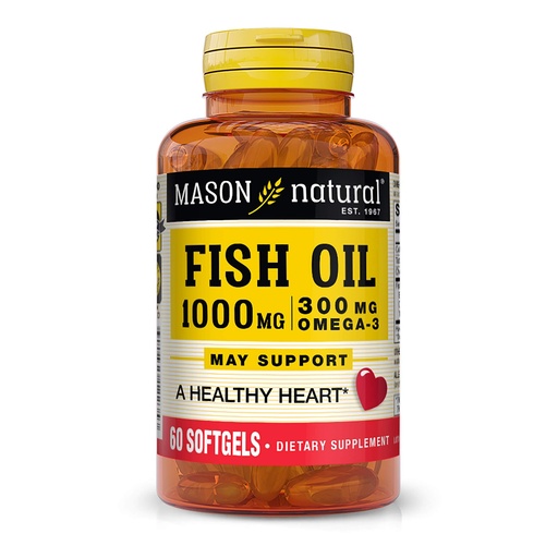 [BRSWIZ33OBYAAGY3] Mason Vitamins Fish Oil 1000 Mg Omega-3 Softgels, 60 Count