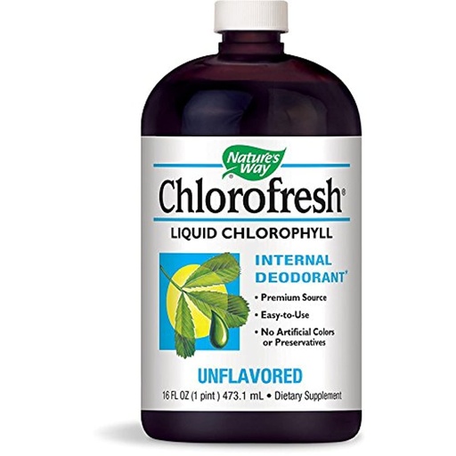 [BRSWIZYZOMCBCFDA] Nature's Way Chlorofresh Liquid Chlorophyll Internal Deodorant, unflavored 16 oz
