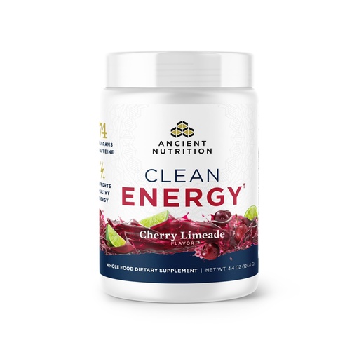 [BRSRAGQ6OUHGM3TF] Ancient Nutrition Clean Energy Powder, Cherry Limeade, Supports Healthy Energy and Cognitive Health, Promotes Mental Alertness and Focus, 30 Servings