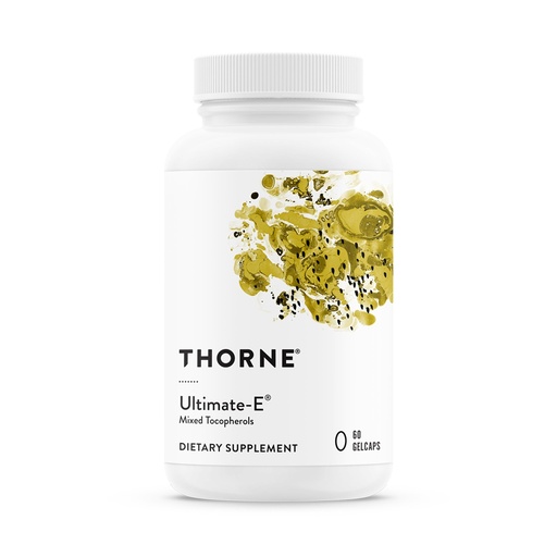 [BRSWIYQPAQPBAC32] THORNE - Ultimate-E - Vitamin E Supplement from Mixed Tocopherols - Fat-Soluble Antioxidants for Cardiovascular Support* - Third-Party Certified - Gluten, Dairy & Soy-Free - 60 Softgels