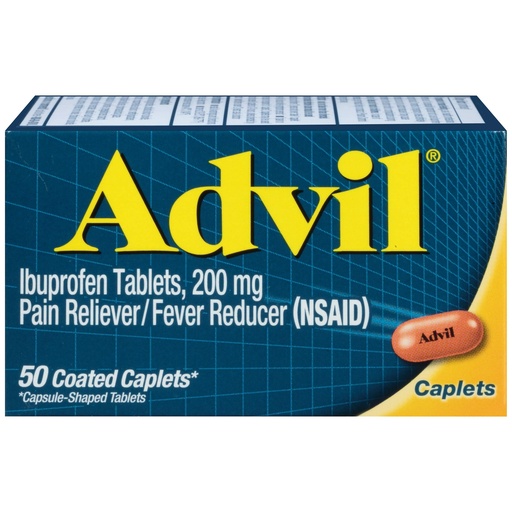 [BRSWIYTZOZ5QGFD7] Advil Pain Reliever and Fever Reducer, Pain Relief Medicine with Ibuprofen 200mg for Headache, Backache, Menstrual Pain and Joint Pain Relief - 50 Coated Caplets